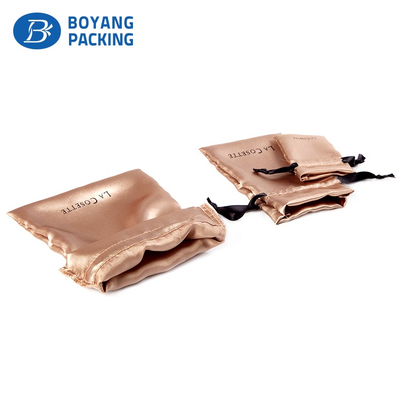 Custom satin jewelry bag with logo printing