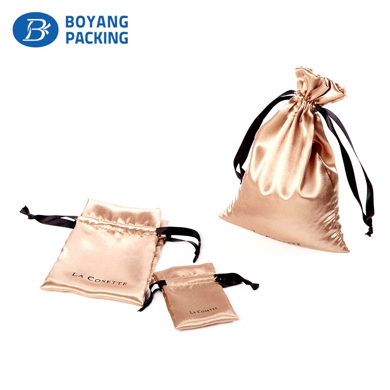 Custom satin jewelry bag with logo printing