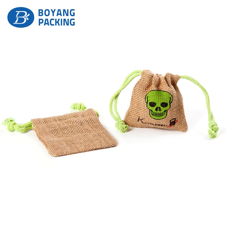 Environmental-friendly customized jute drawstring bag