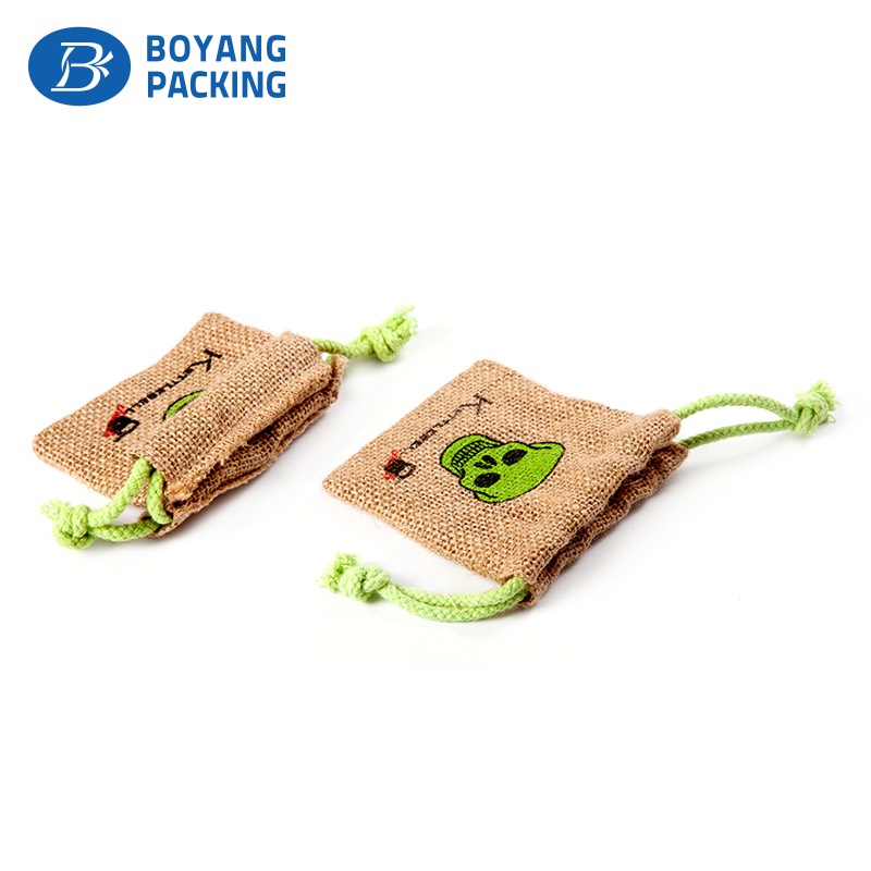 Environmental-friendly customized jute drawstring bag