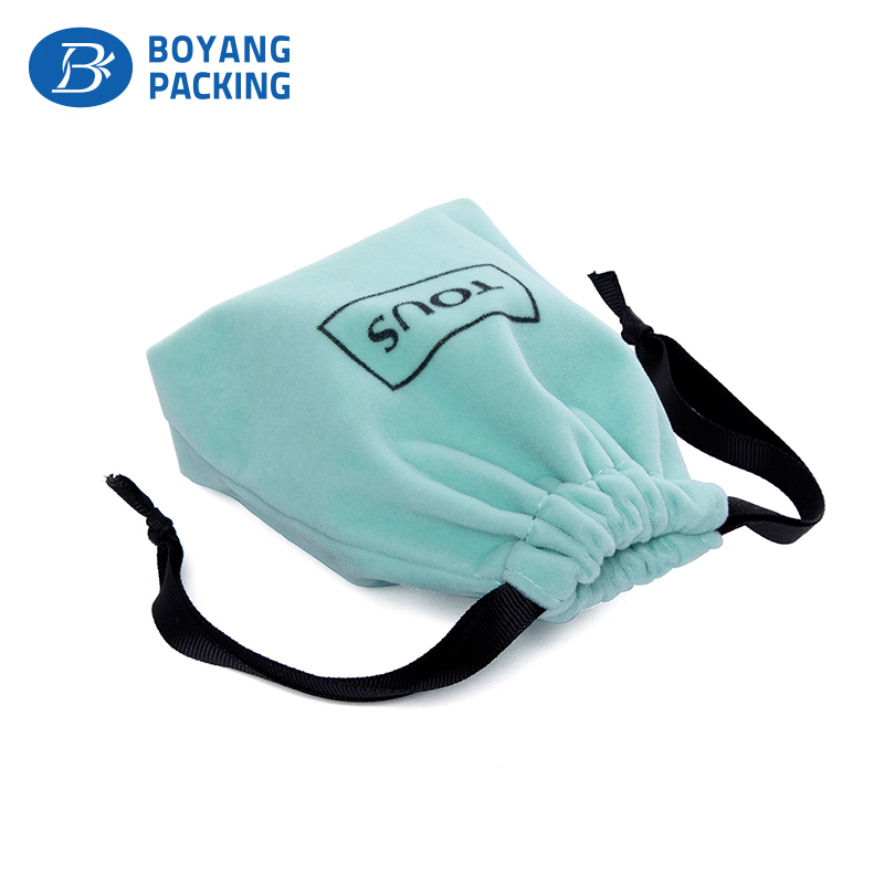 Velvet drawstring bags, custom printed velvet pouch factory