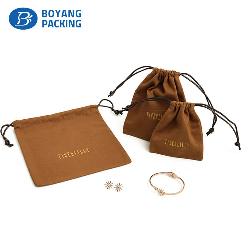 Custom printed cotton bags, cotton jewelry pouch factory