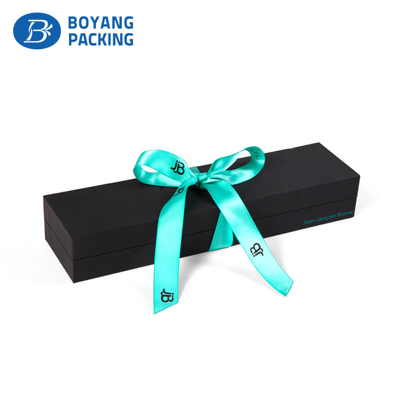 Custom beautiful china jewelry box with silk ribbon manufacturers