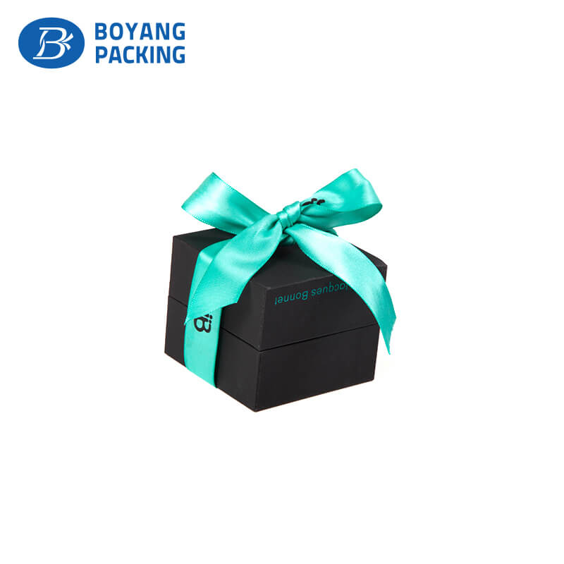 Custom beautiful china jewelry box with silk ribbon manufacturers