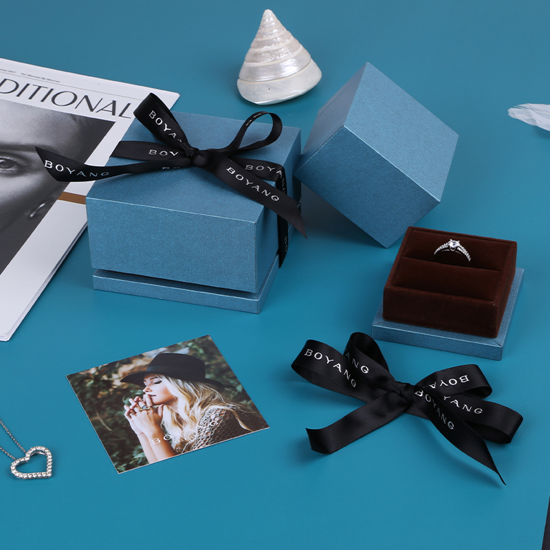 Custom logo Printed High End Ring Jewelry Storage Packaging Gift Box