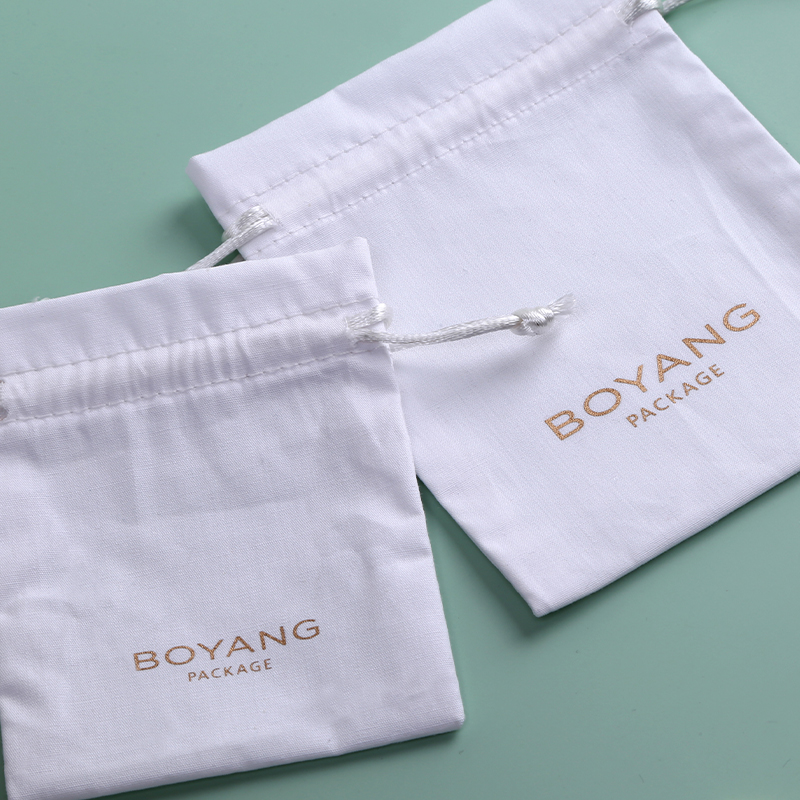 Custom Hot Sell Small Jewellery Packaging Drawstring Cotton Jewelry Pouch Bag