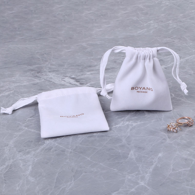 High Quality Custom Logo Small Jewellery Packaging Small Mini Velvet Drawstring Pouch Bag