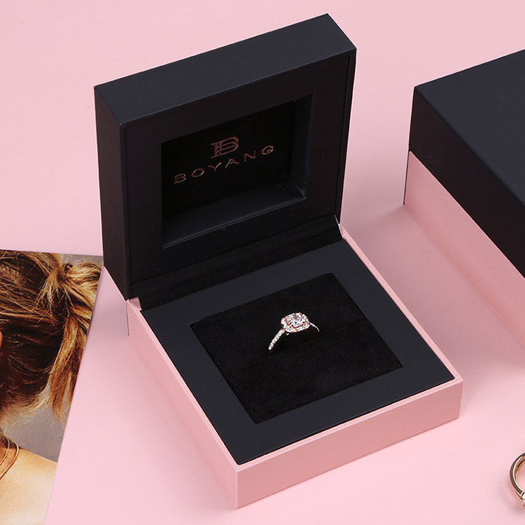 Factory Customized Logo Hot Sell Recycle Ring Earring Case Luxury Plastic Clamshell Jewelry Box Set