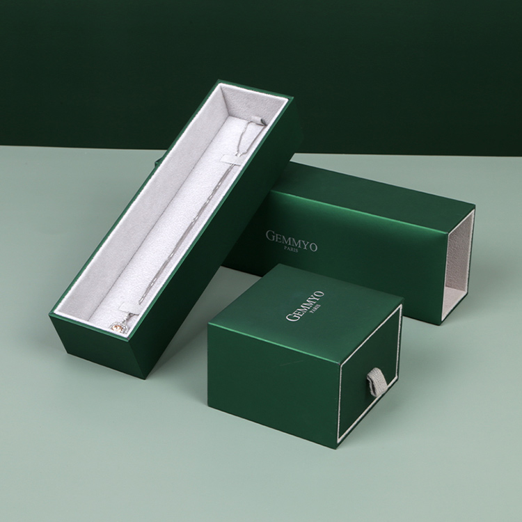 Custom logo Luxury Printed High Quality Drawer Paper Box Jewelry Storage Packaging Wedding Rings Jewelry Box