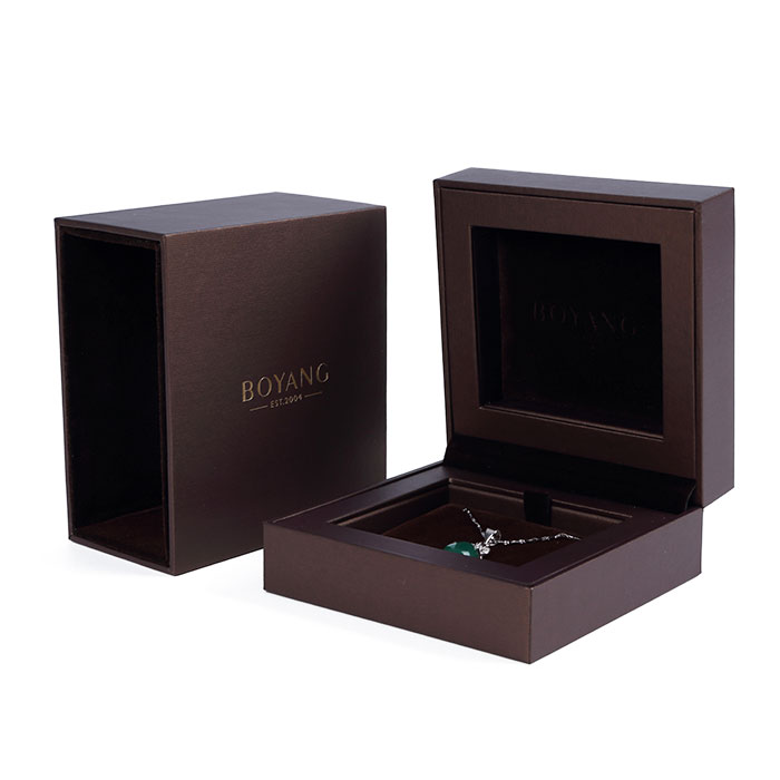 China Factory Luxury Jewelry Box Printed Logo Custom Wedding Ring Box