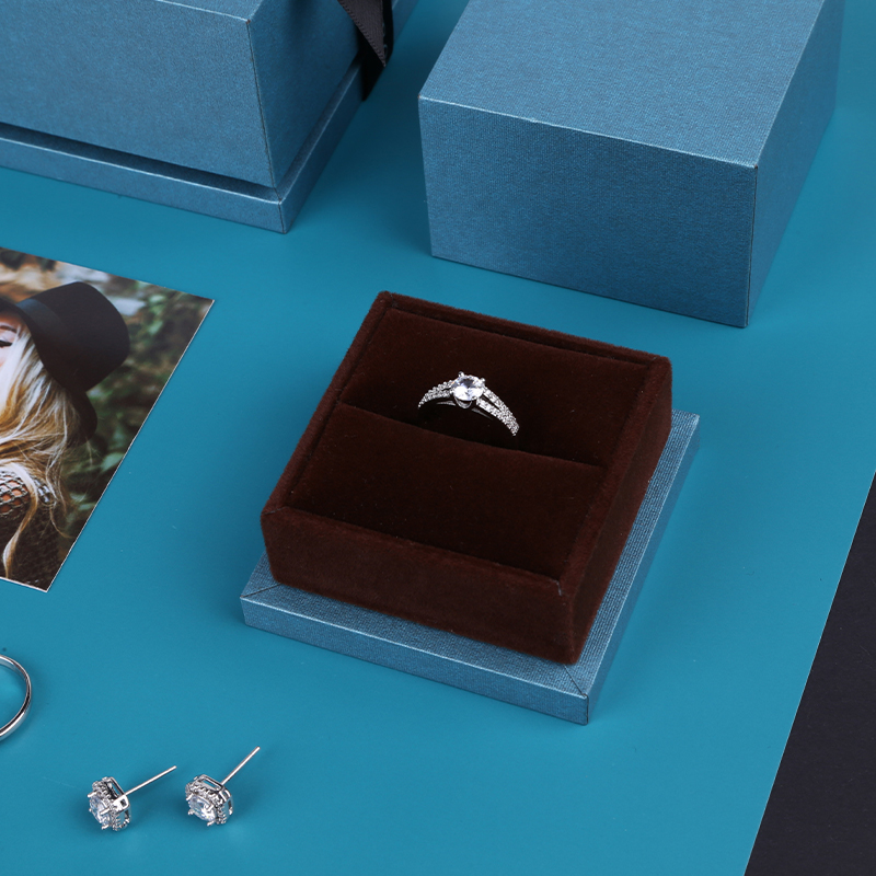 Wholesale Hot Sell Custom Small logo Luxury Printed Display Jewelry Storage Ring Box Packaging