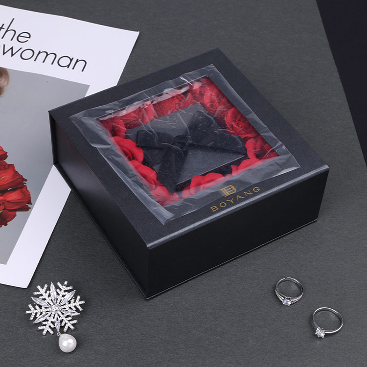 Wholesale Valentine's Day Ring Gift Box with Rose Flowers
