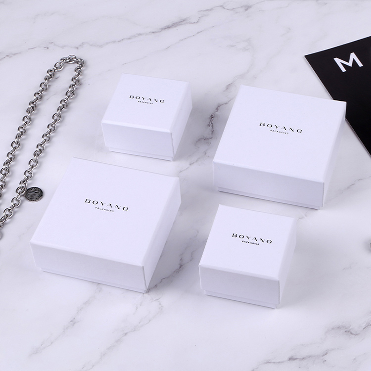 Recyclable eco white rigid paper ring packaging boxes