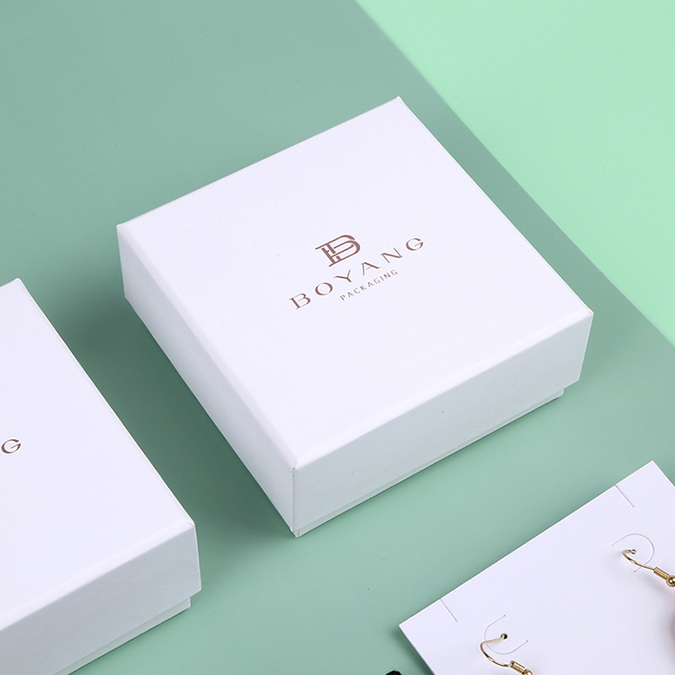 Eco friendly simple design white jewellry custom luxury earring box