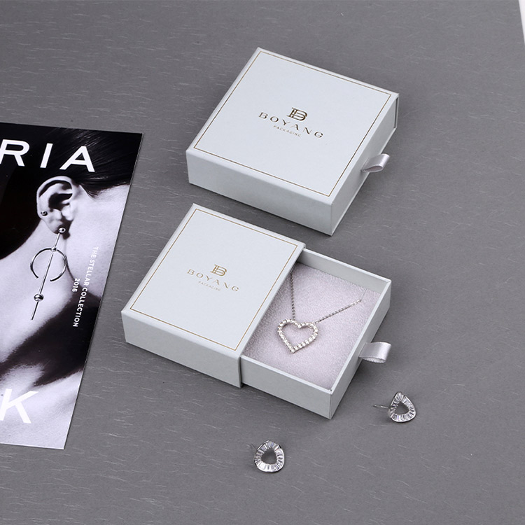 Hot Selling accept custom gray sliding drawer earring boxes