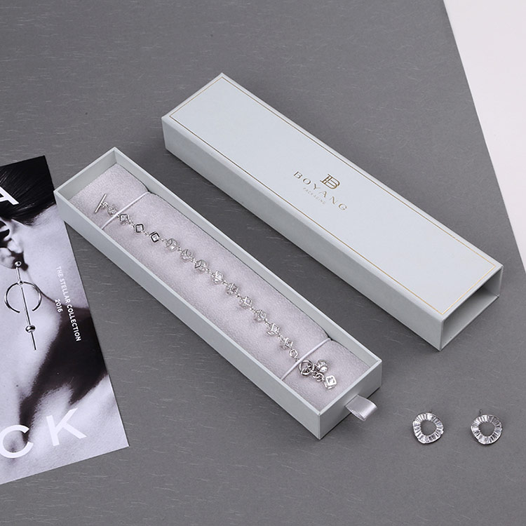Hot Selling accept custom gray sliding drawer earring boxes