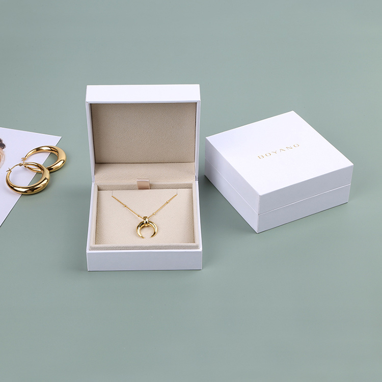 Recyclable custom logo white gift packaging couple ring box