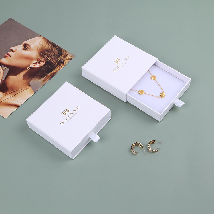 Low price thick paperboard custom printed chain necklace drawer box