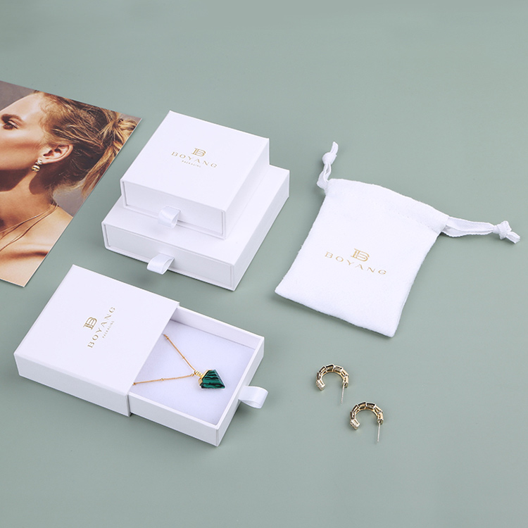Low price thick paperboard custom printed chain necklace drawer box