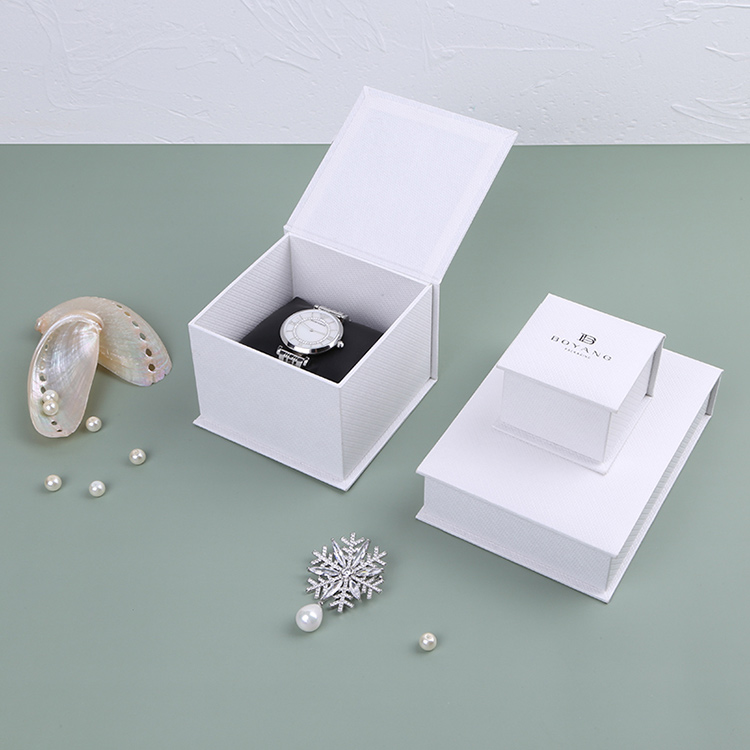 Best luxury eco paper packaging white custom watch gift boxes for men