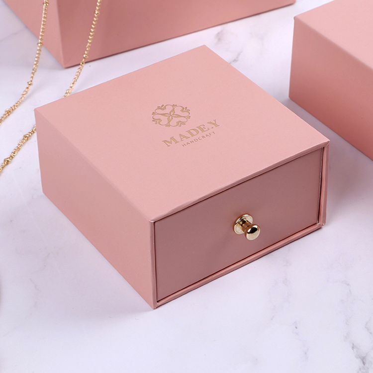 China supplier handmade sliding drawer pink paper wholesale small ring box packaging for gift