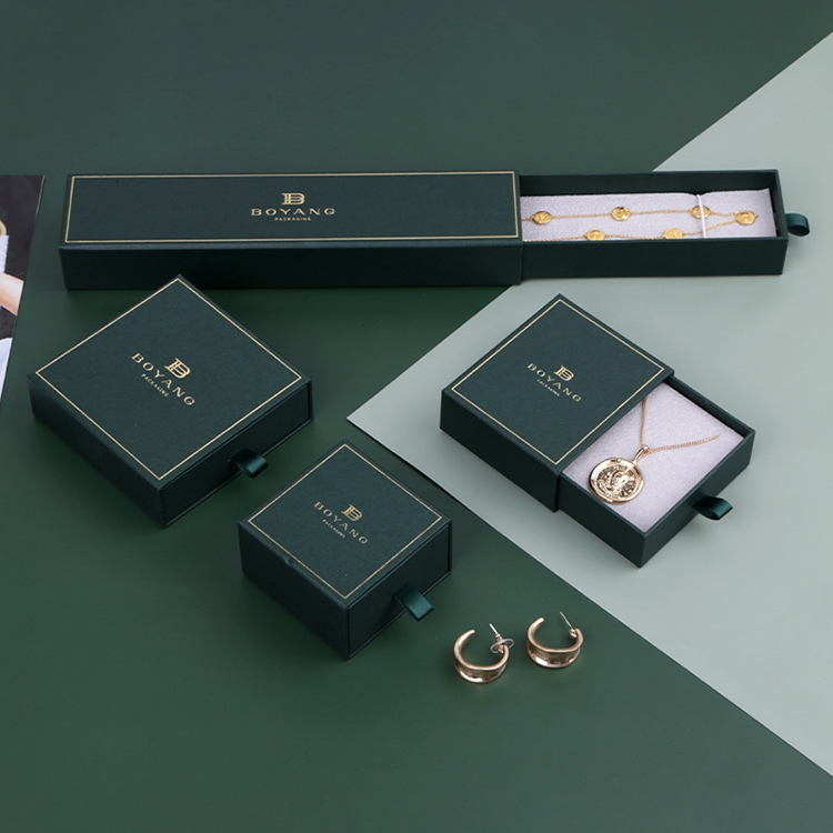Accept green small paper cardboard drawer custom proposal ring box