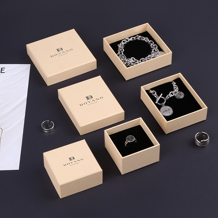 Professional square cute gift custom small ring box with ribbon