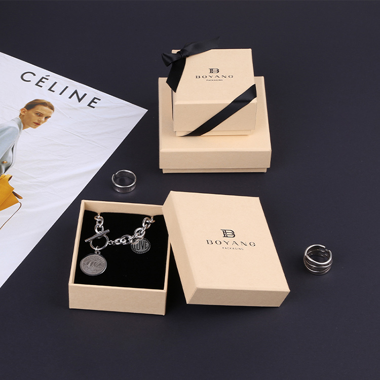 Professional square cute gift custom small ring box with ribbon