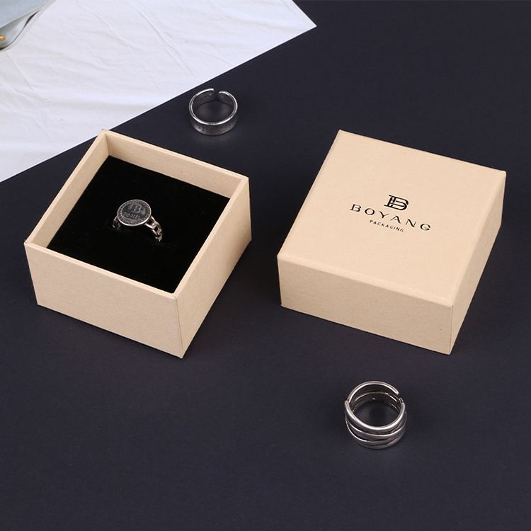Professional square cute gift custom small ring box with ribbon