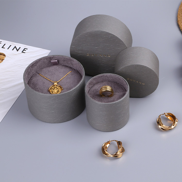 Best luxury custom logo round engagement ring gift box with ribbon