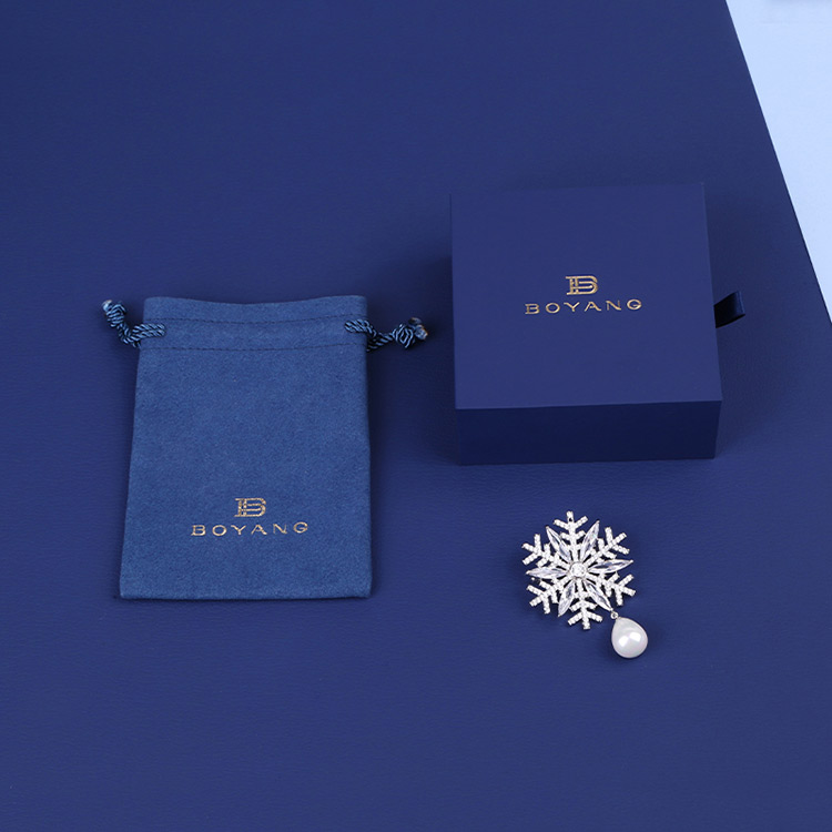 Hot Selling elegant sliding drawer blue custom chain bracelet gift box 