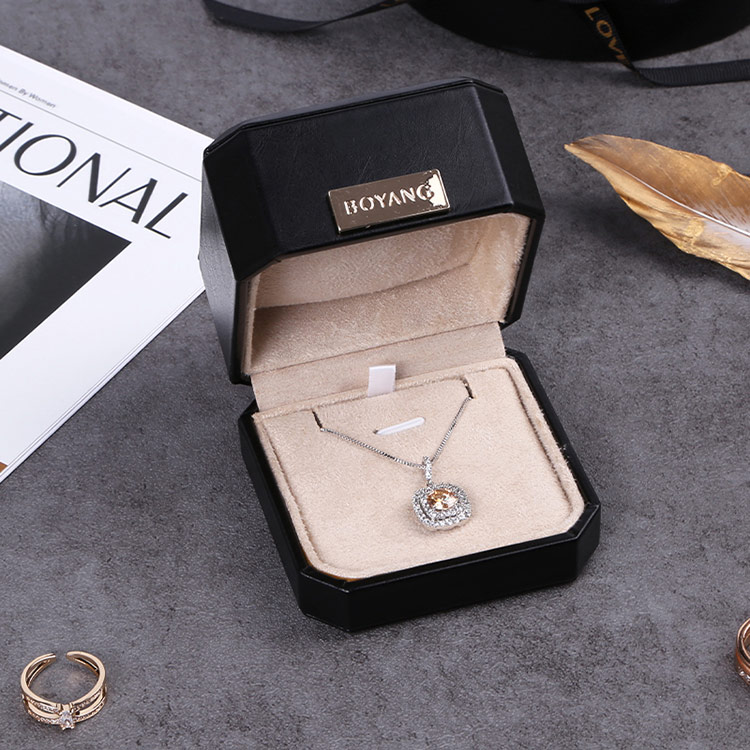 Birthday surprise black long best custom pearl necklace gift box with label
