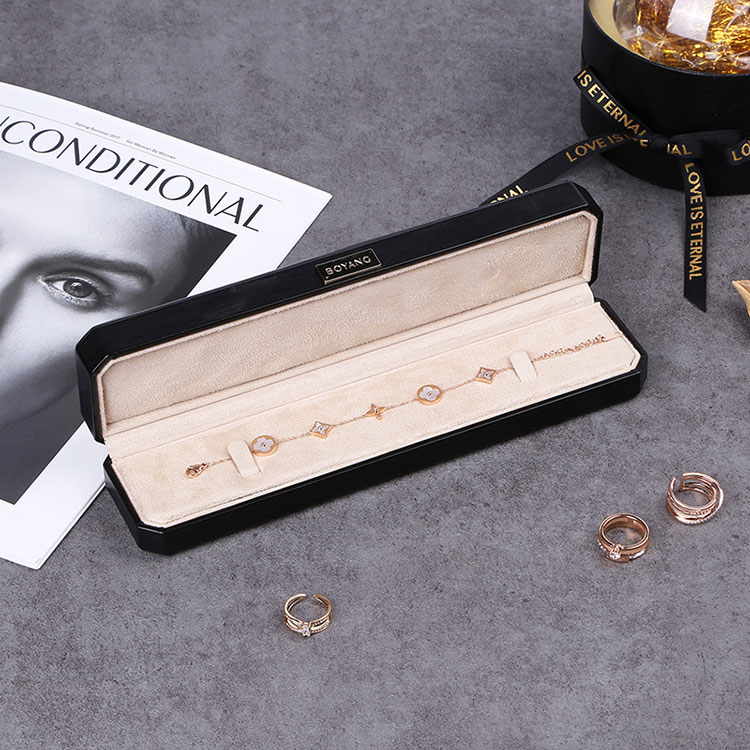 Romantic holiday black custom logo wedding ring gift box