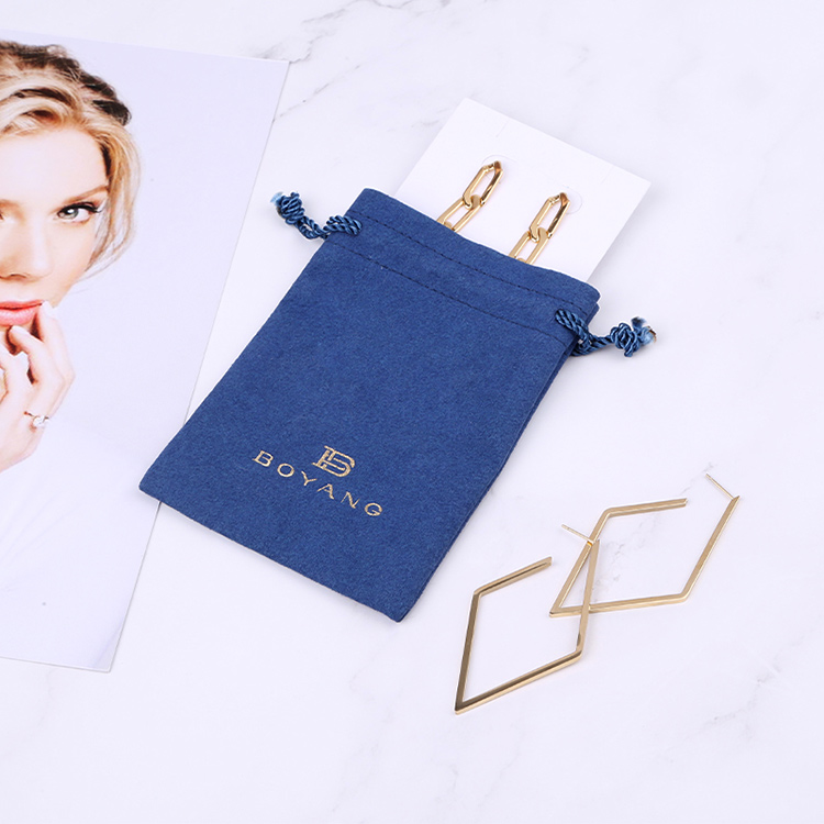 Custom logo blue elegant small gift ring box packaging for proposal