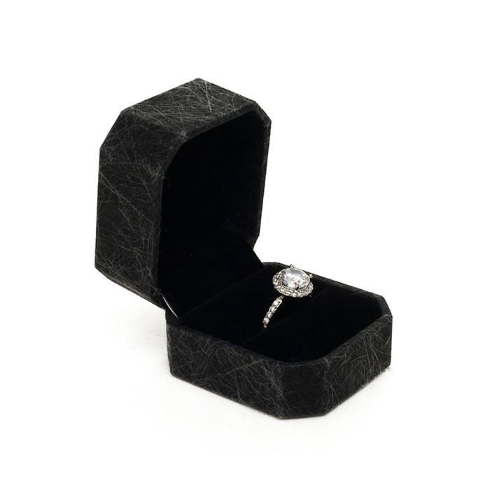 Custom black plastic jewelry box with customized decorative pattern