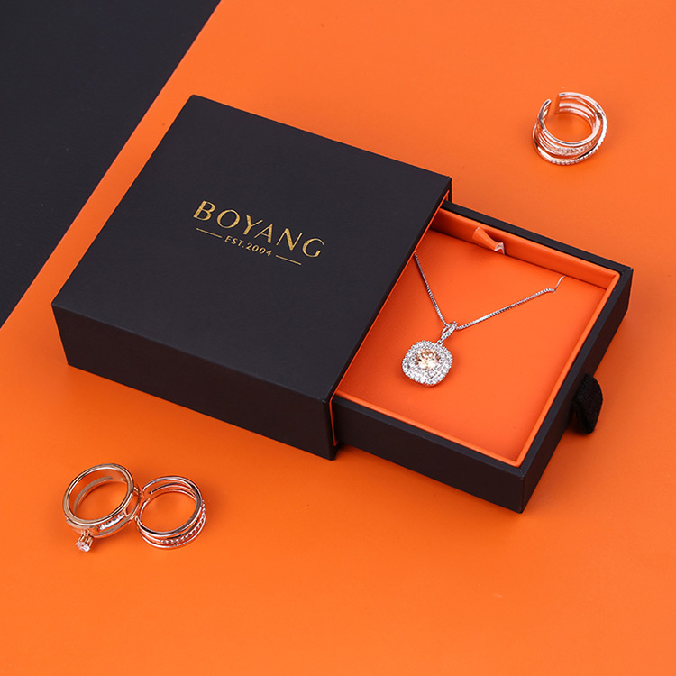 Low price small present custom sliding drawer necklace box 