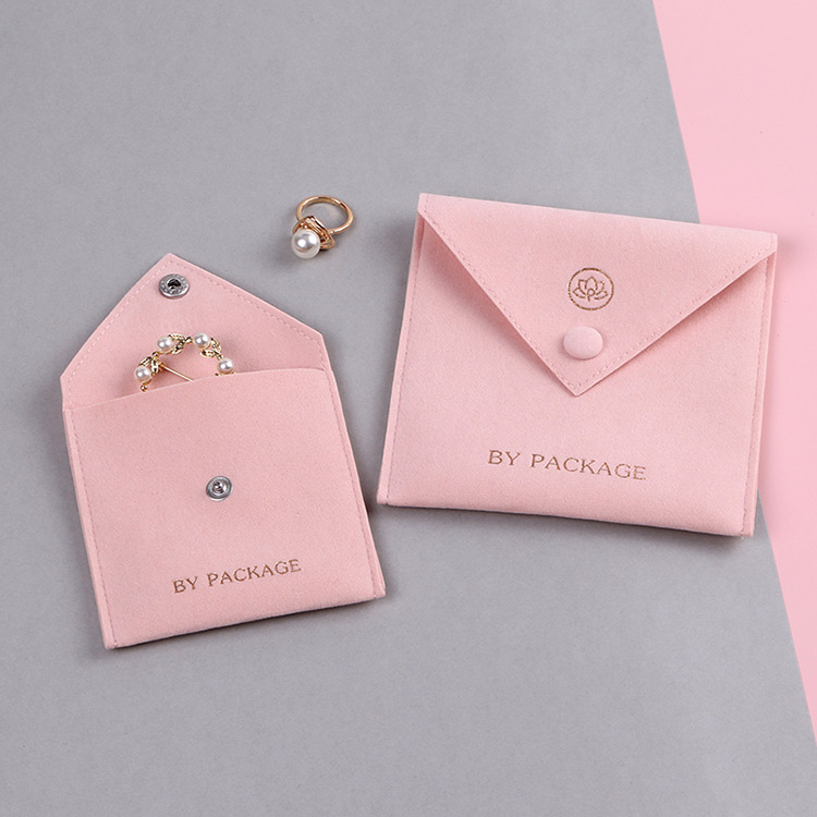 Luxury custom logo pink necklace earring pouch jewelry gift bags