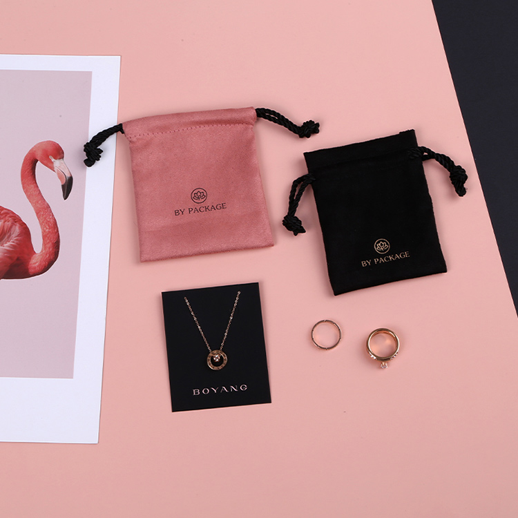 China factory custom mini drawstring velvet ring jewelry gift bags with logo