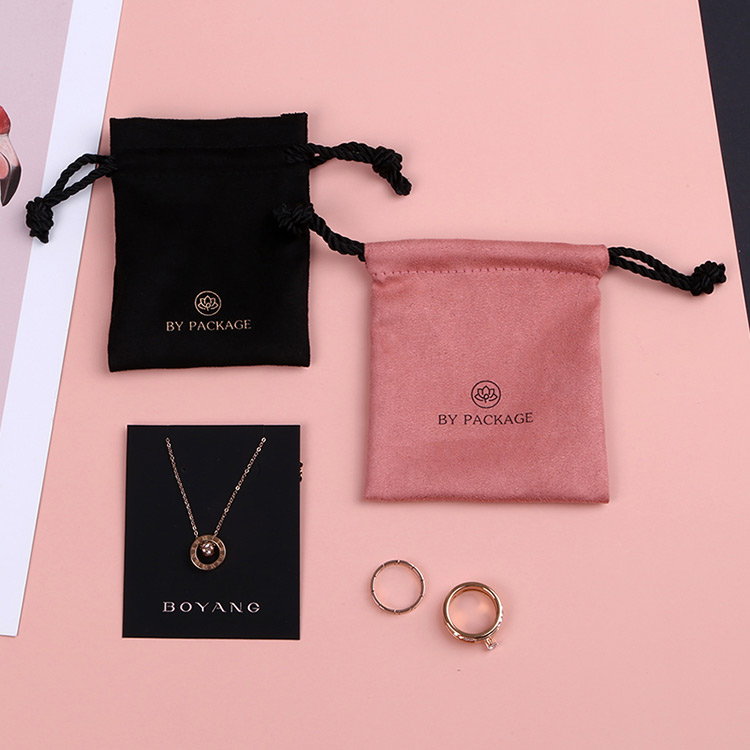 China factory custom mini drawstring velvet ring jewelry gift bags with logo