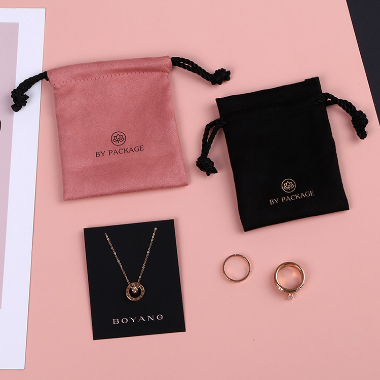 China factory custom mini drawstring velvet ring jewelry gift bags with logo
