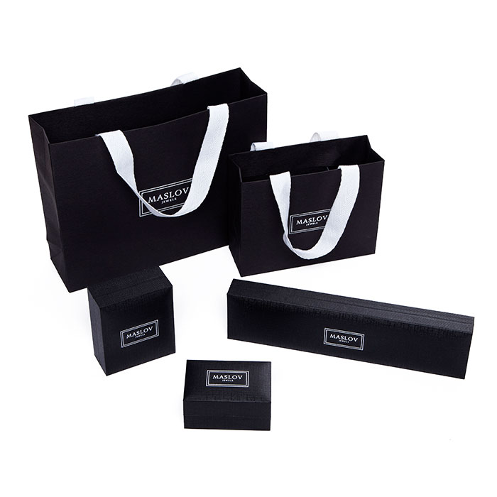 Solemn custom black plastic jewelry box