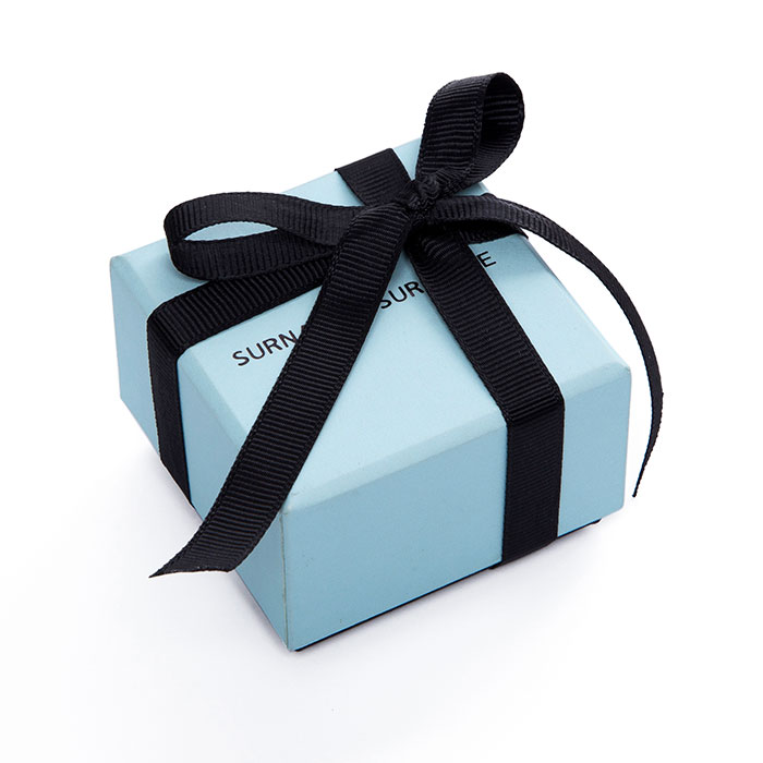 Exclusive design custom blue jewelry box with bowknot