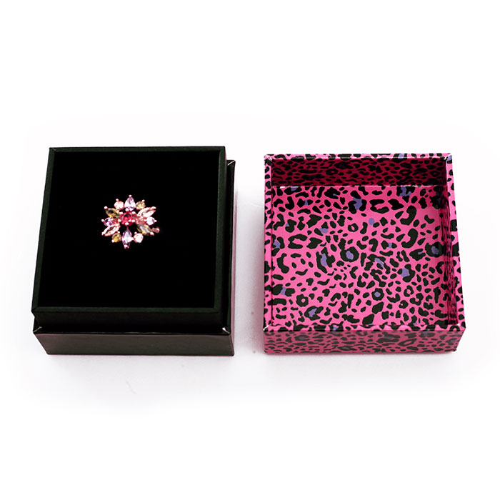 Leopard print custom paper jewelry box for sale