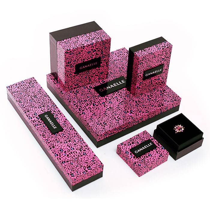 Leopard print custom paper jewelry box for sale