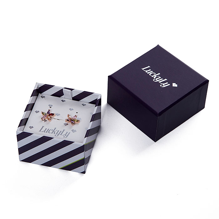 Mature and romantic custom purple paper jewelry box