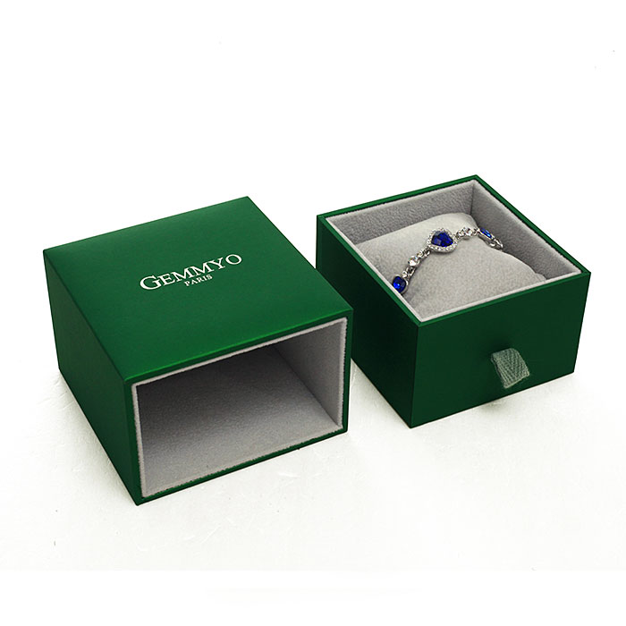 Customize green gemstone jewelry drawer box