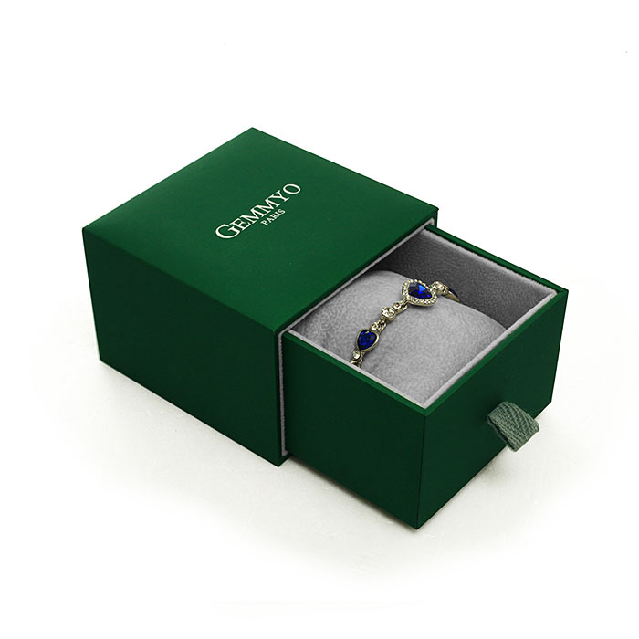 Customize green gemstone jewelry drawer box
