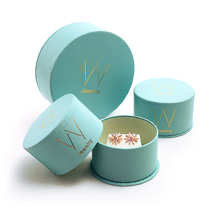 Wathet elegant custom circle jewelry box