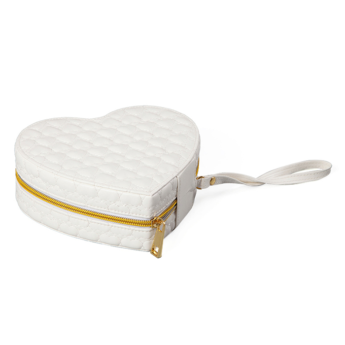 White and elegant custom leather jewellery box