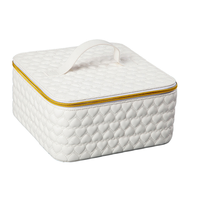 White and elegant custom leather jewellery box